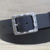 40mm Real Full Grain Mens Leather Belt with Vintage Buckle