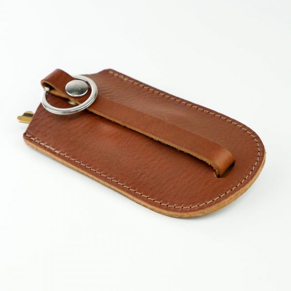 Tan Leather Bell Key Holder