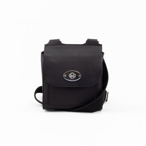 Black Mini-Turnlock Leather Shoulder Bag