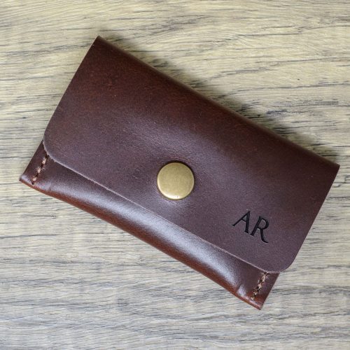 Personalisable Full Leather Card Holder Wallet - Antique Brown
