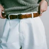 Braided Belt, Leather, Brown