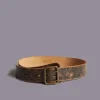 R13 Military double prong belt brown